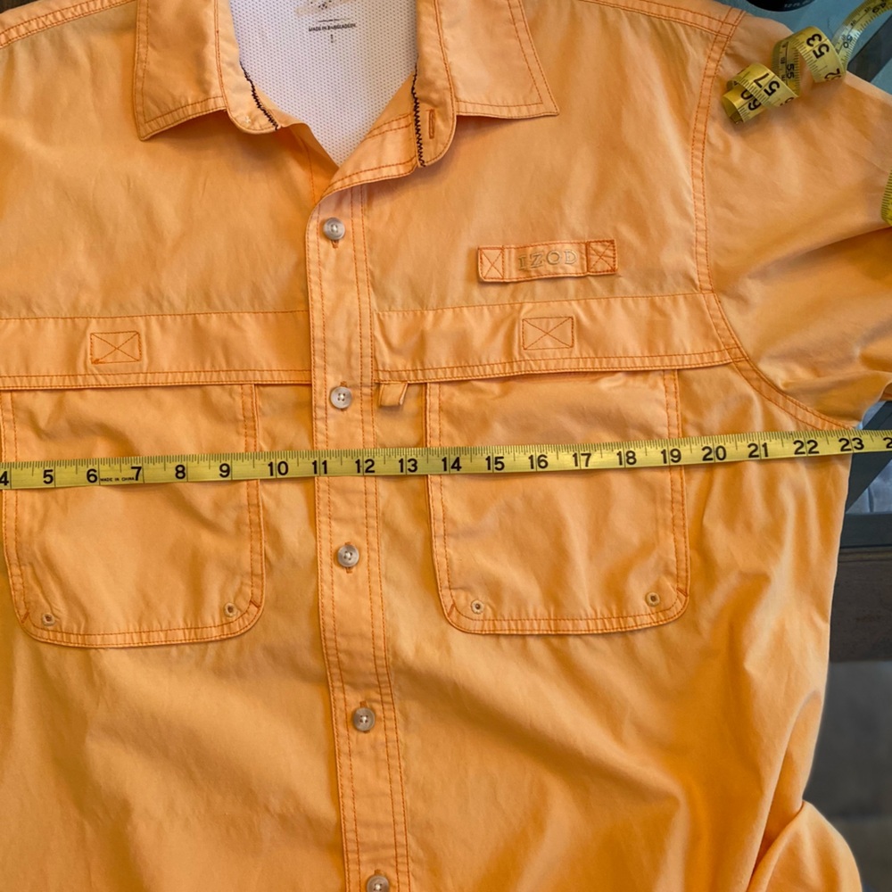 Coastal Grandpa Fishing Shirt L Vented Quick Dry Marigold Yellow Boating Resort - Picture 7 of 9
